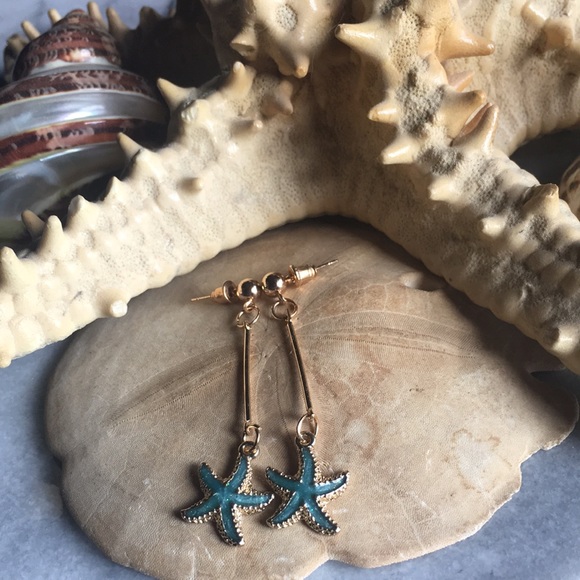 Starfish Drop Post Earrings - Picture 2 of 13